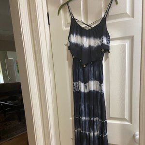 Womens American Eagle Tie Dye Bohemian Maxi Dress, XXS- Vacation, Beach, Wedding
